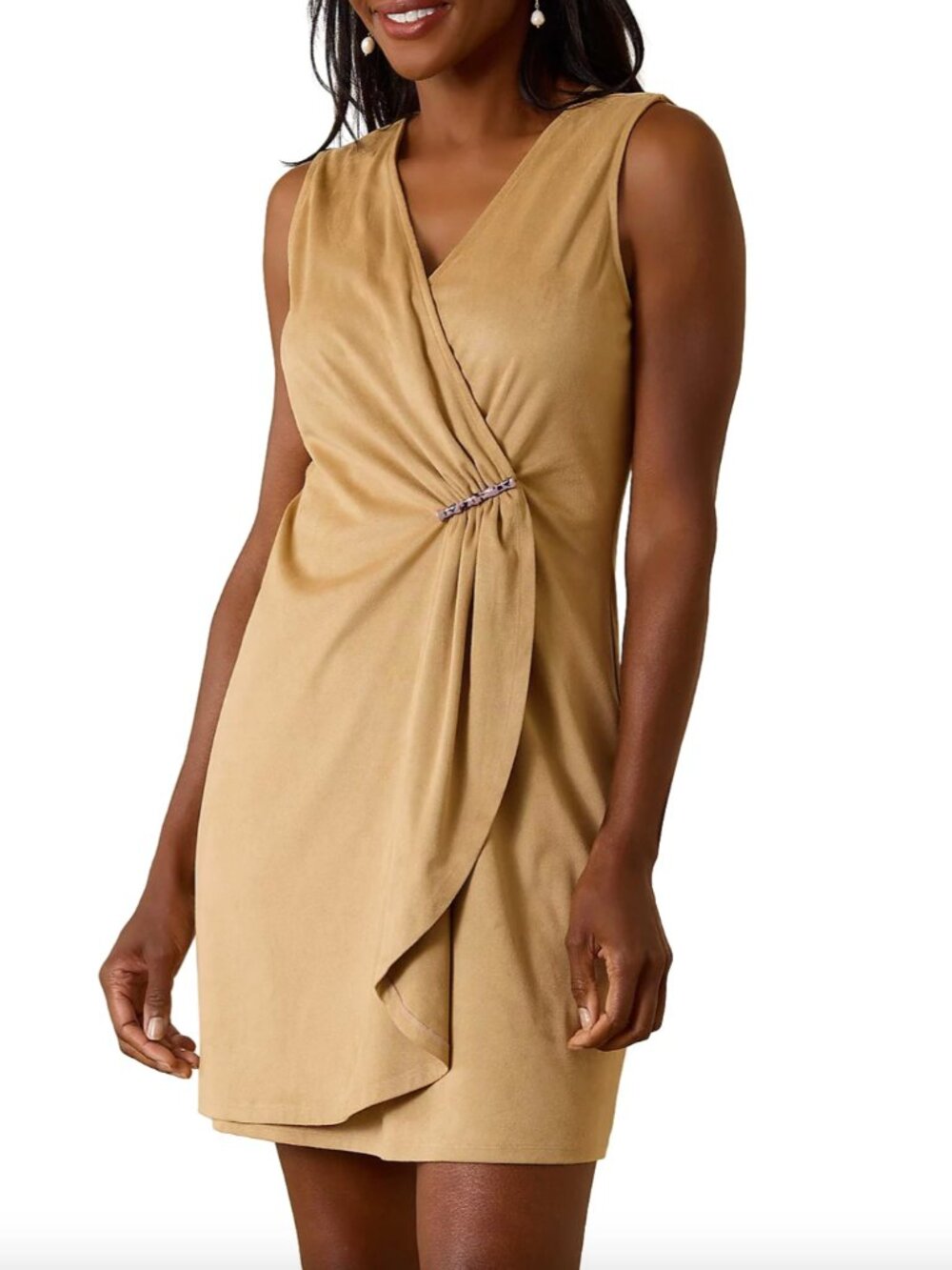 Tommy Bahama | Faux Suede Salina Sleeveless Dress Camel Tan | Size Medium